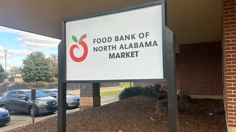 Sign for The Food Bank of North Alabama Market